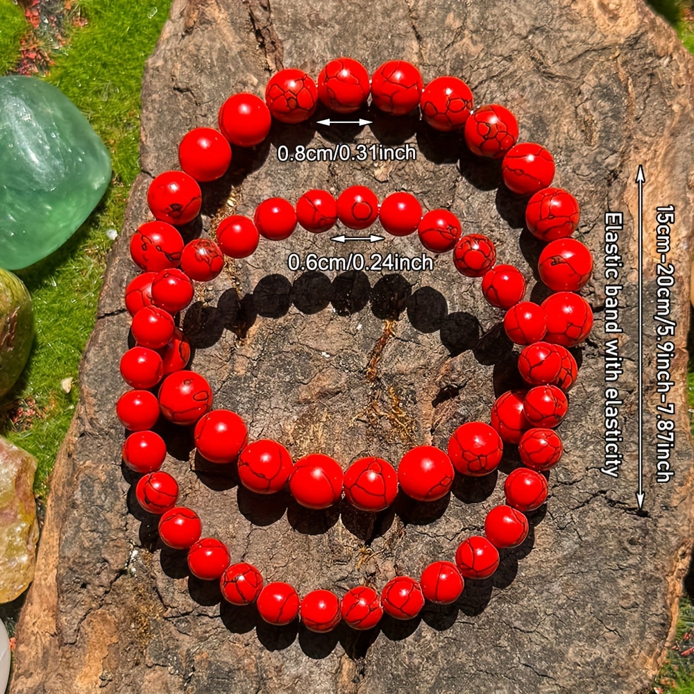 Bohemian Style Cinnabar Bead Bracelet for Women's Wear